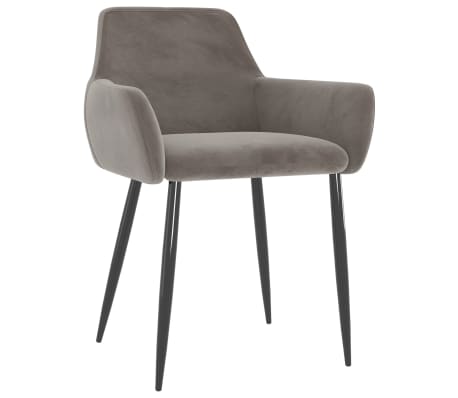 vidaXL Eetkamerstoelen 2 st fluweel lichtgrijs