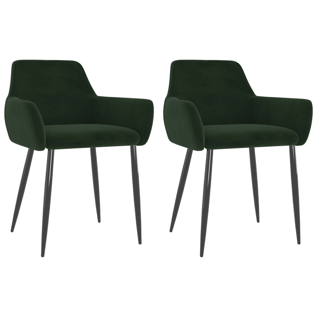 

vidaXL Dining Chairs 2 pcs Dark Green Velvet