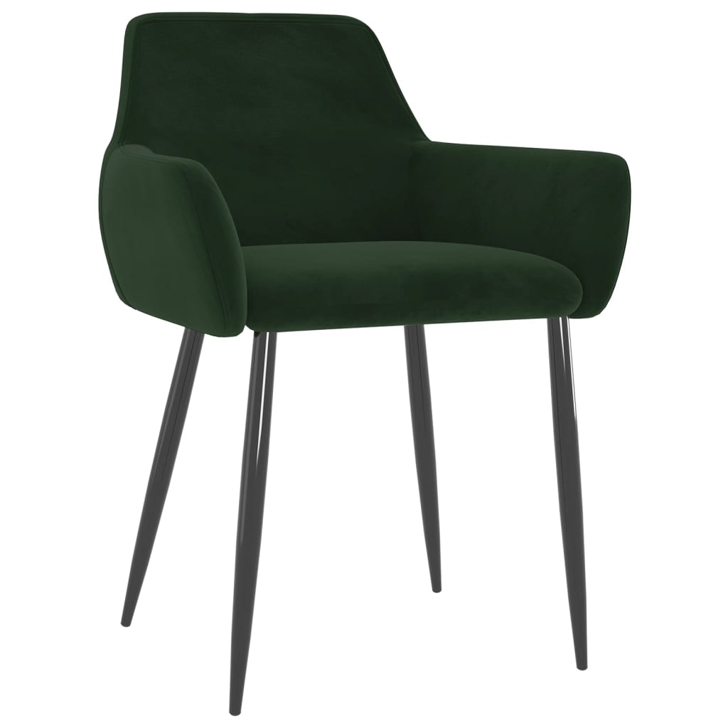 vidaXL Dining Chairs 2 pcs Dark Green Velvet