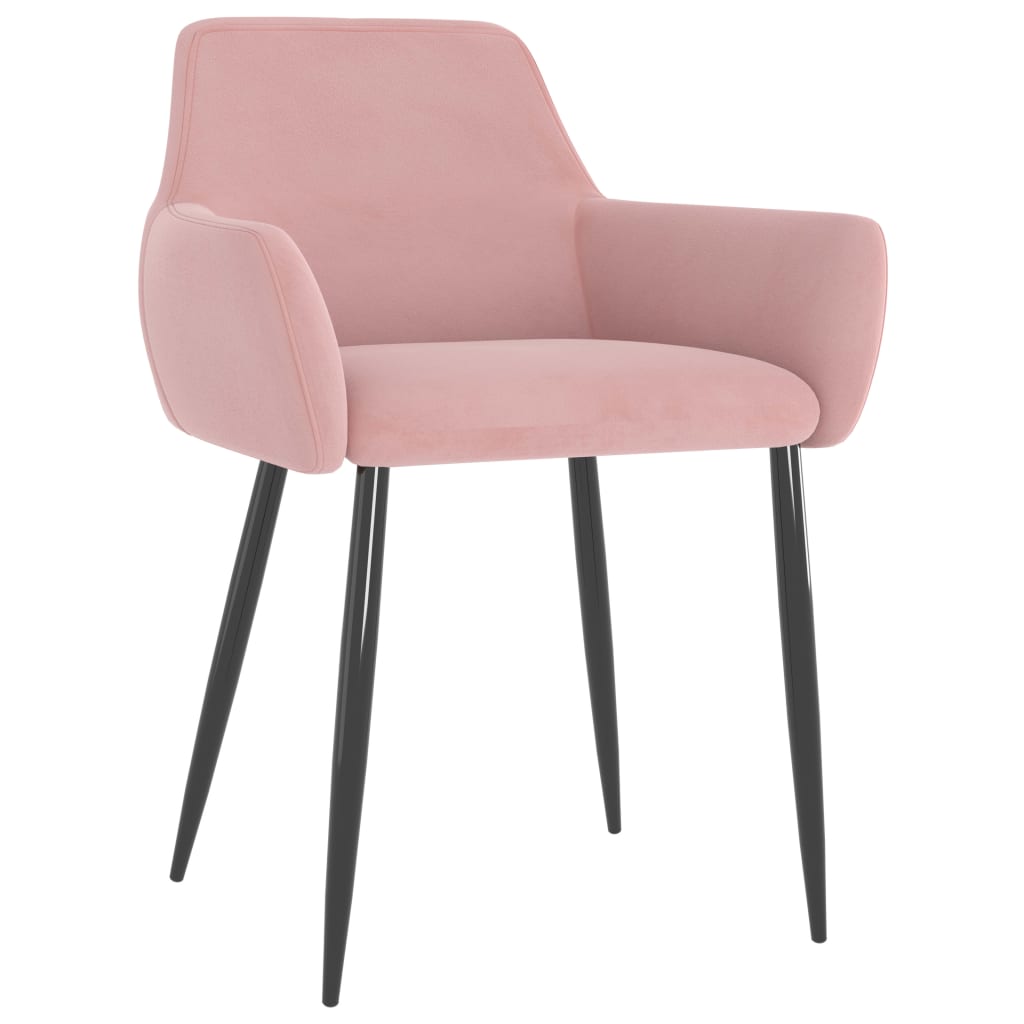 

vidaXL Eetkamerstoelen 2 st fluweel roze