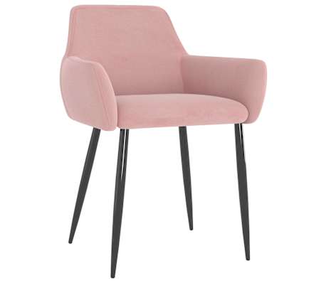 vidaXL Esszimmerst&uuml;hle 2 Stk. Rosa Samt
