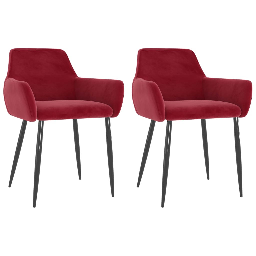 

vidaXL Dining Chairs 2 pcs Wine Red Velvet