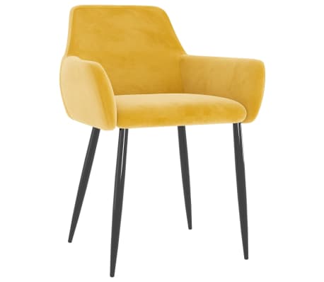 vidaXL Dining Chairs 2 pcs Mustard Yellow Velvet
