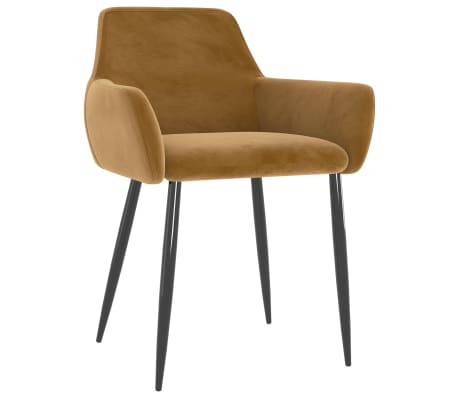 vidaXL Dining Chairs 2 pcs Brown Velvet
