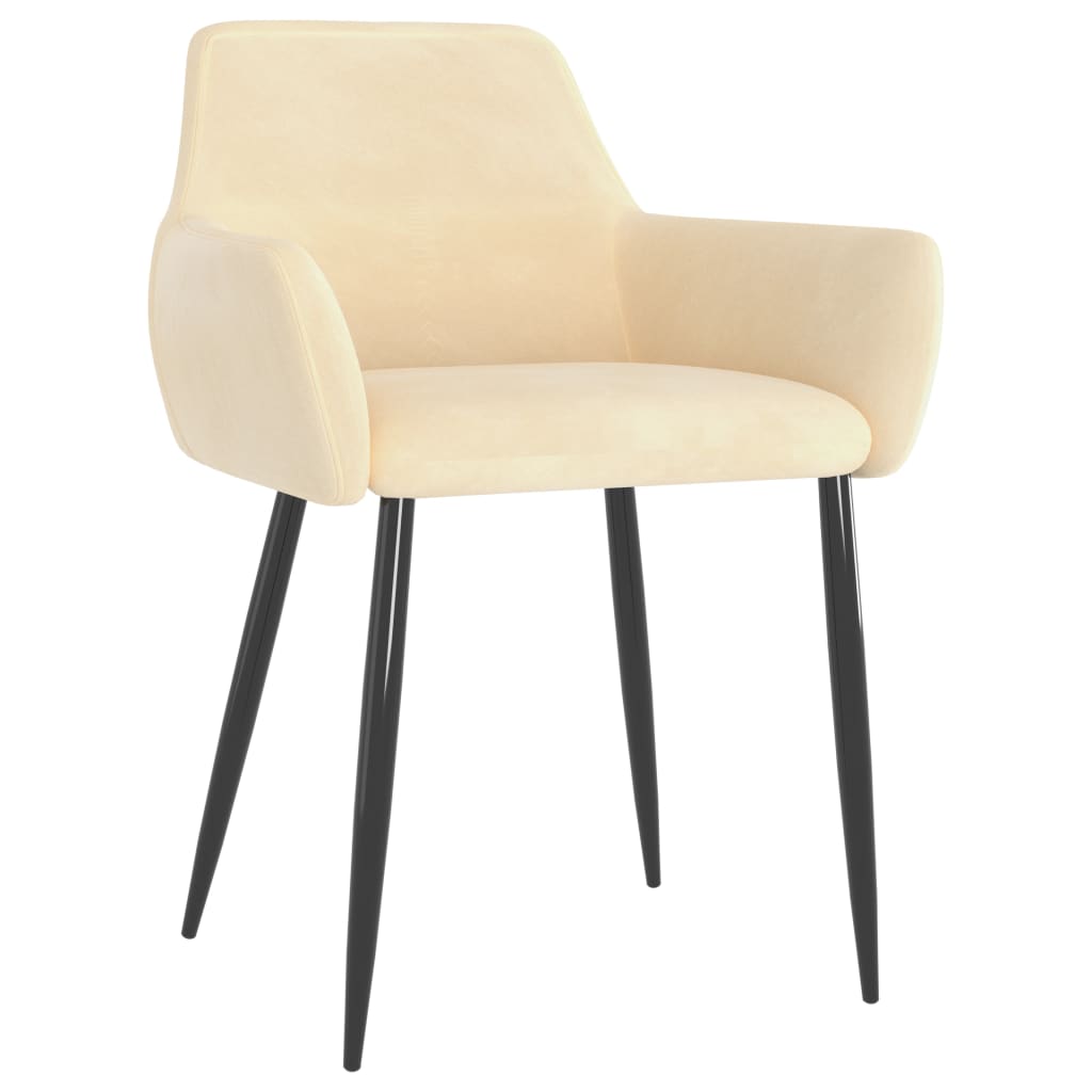 

vidaXL Eetkamerstoelen 2 st fluweel crèmekleurig