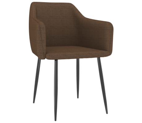 vidaXL Krzesła stołowe, 2 szt., brązowe, tapicerowane tkaniną