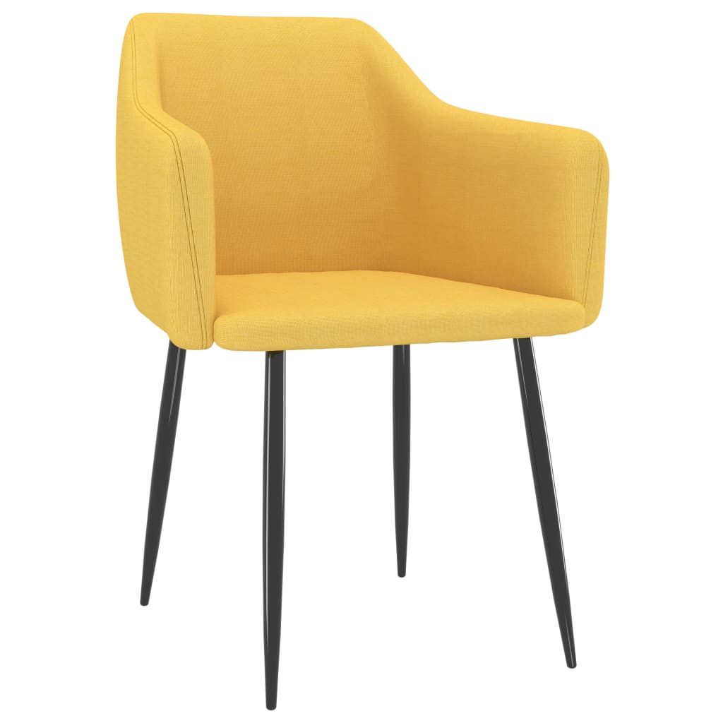 vidaXL Sillas de comedor 2 unidades tela amarillo