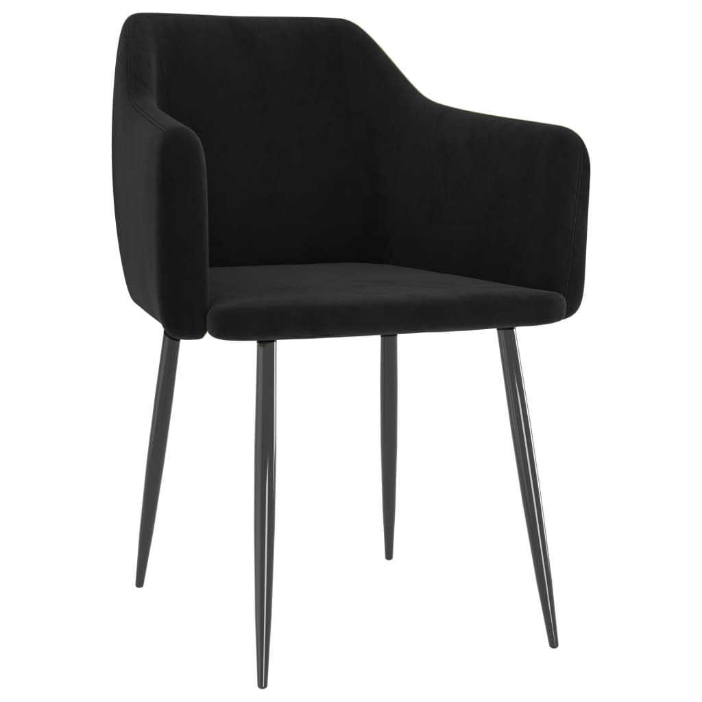 

vidaXL Eetkamerstoelen 2 st fluweel zwart