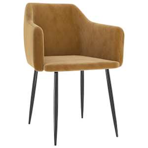 VidaXL Valgomojo kėdės, 2vnt., rudos spalvos, aksomas