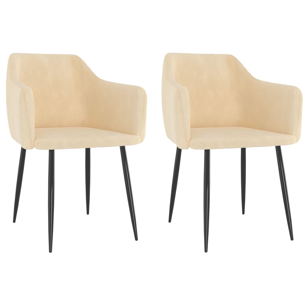Valgomojo kėdės, 2vnt., kreminės spalvos, aksomas | Stepinfit