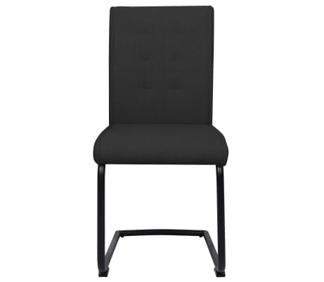 vidaXL Gembinės valgomojo kėdės, 2vnt., juodos spalvos, audinys