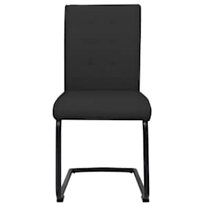 vidaXL Gembinės valgomojo kėdės, 2vnt., juodos spalvos, audinys