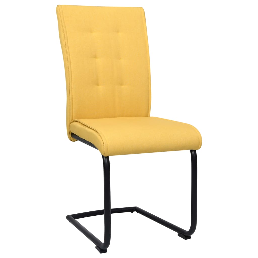 vidaXL Konzolové jídelní židle 2 ks hořčicově žluté textil