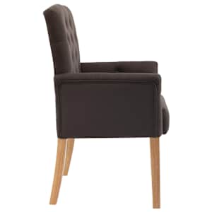 Jídelní židle s područkami hnědá textil - obrázek 4