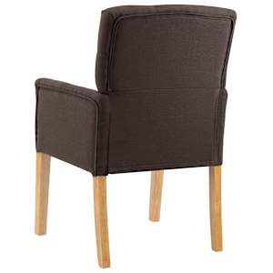 Jídelní židle s područkami hnědá textil - obrázek 5