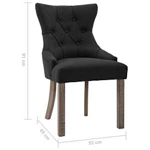 Jídelní židle 2 ks černé textil - obrázek 8