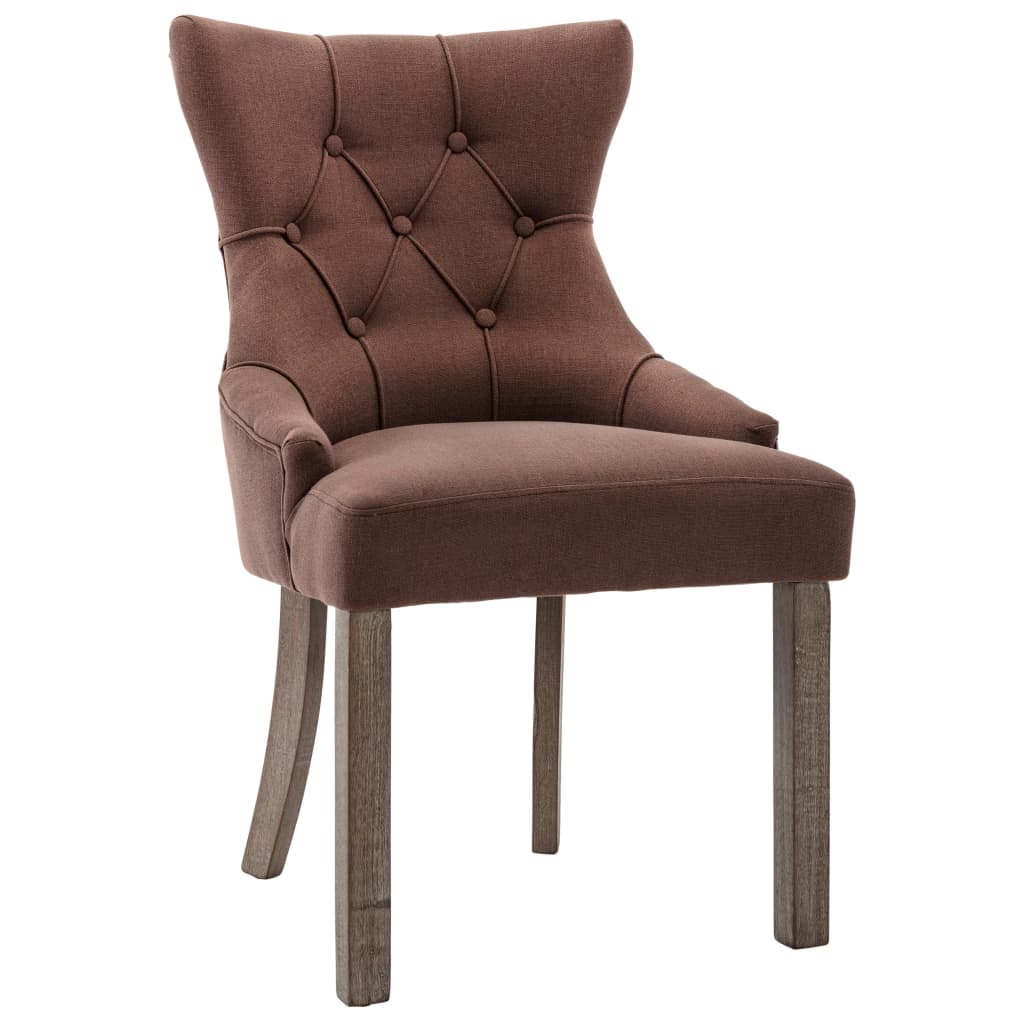 vidaXL Eetkamerstoelen 2 st stof bruin