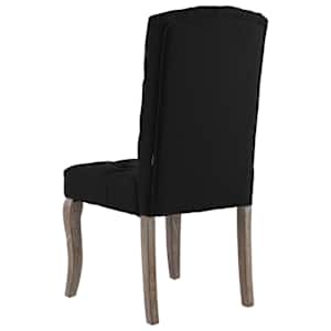 Jídelní židle 2 ks černé se vzhledem lnu textil - obrázek 5