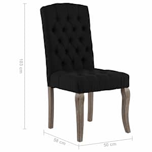 Jídelní židle 2 ks černé se vzhledem lnu textil - obrázek 8