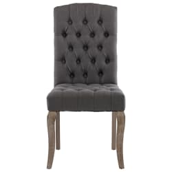 vidaXL Valgomojo kėdės, 2vnt., pilkos spalvos, lino išvaizdos audinys