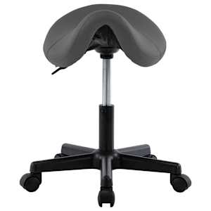 vidaXL Darbo taburetė, pilkos spalvos, dirbtinė oda