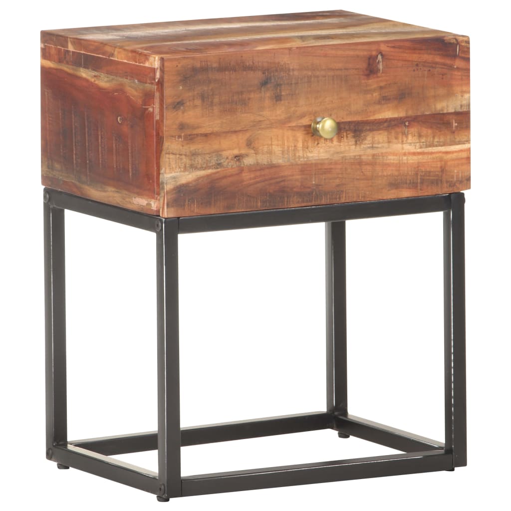 vidaXL Noptieră, 40 x 30 x 50 cm, lemn de acacia brut