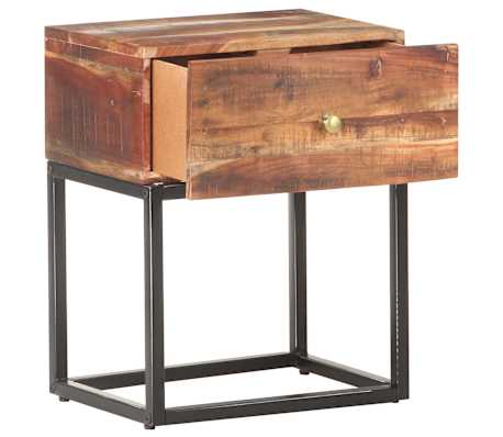 vidaXL Naktinis staliukas, 40x30x50cm, neapdorota akacijos mediena