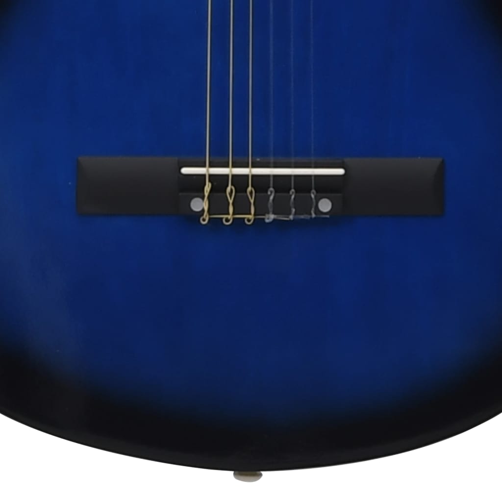 Kék 4/4-es klasszikus gitár kezdőknek tokkal 39" 