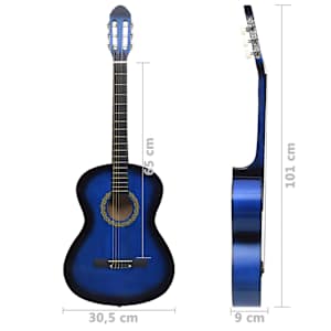 Klasická kytara pro začátečníky s obalem modrá 4/4 39'' - obrázek 14