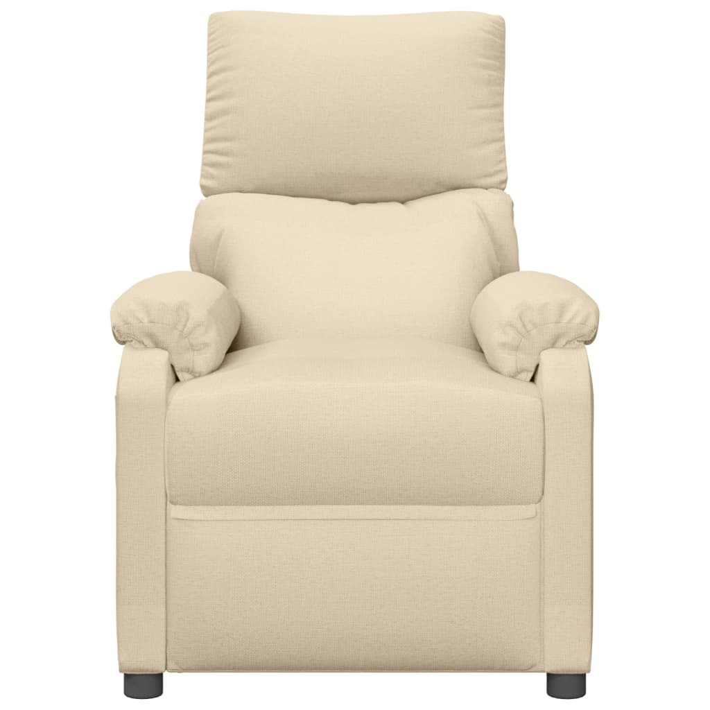 vidaXL Fauteuil de massage Crème Tissu