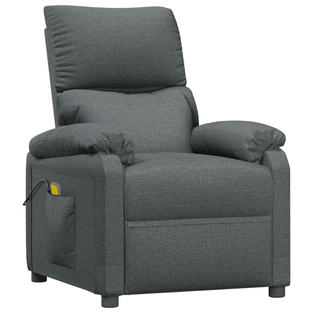 vidaXL Masážní křeslo tmavě šedé textil