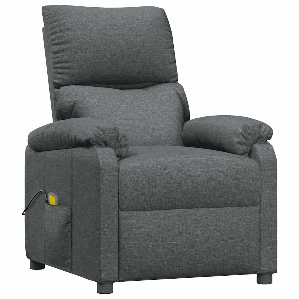 vidaXL Masážní křeslo tmavě šedé textil