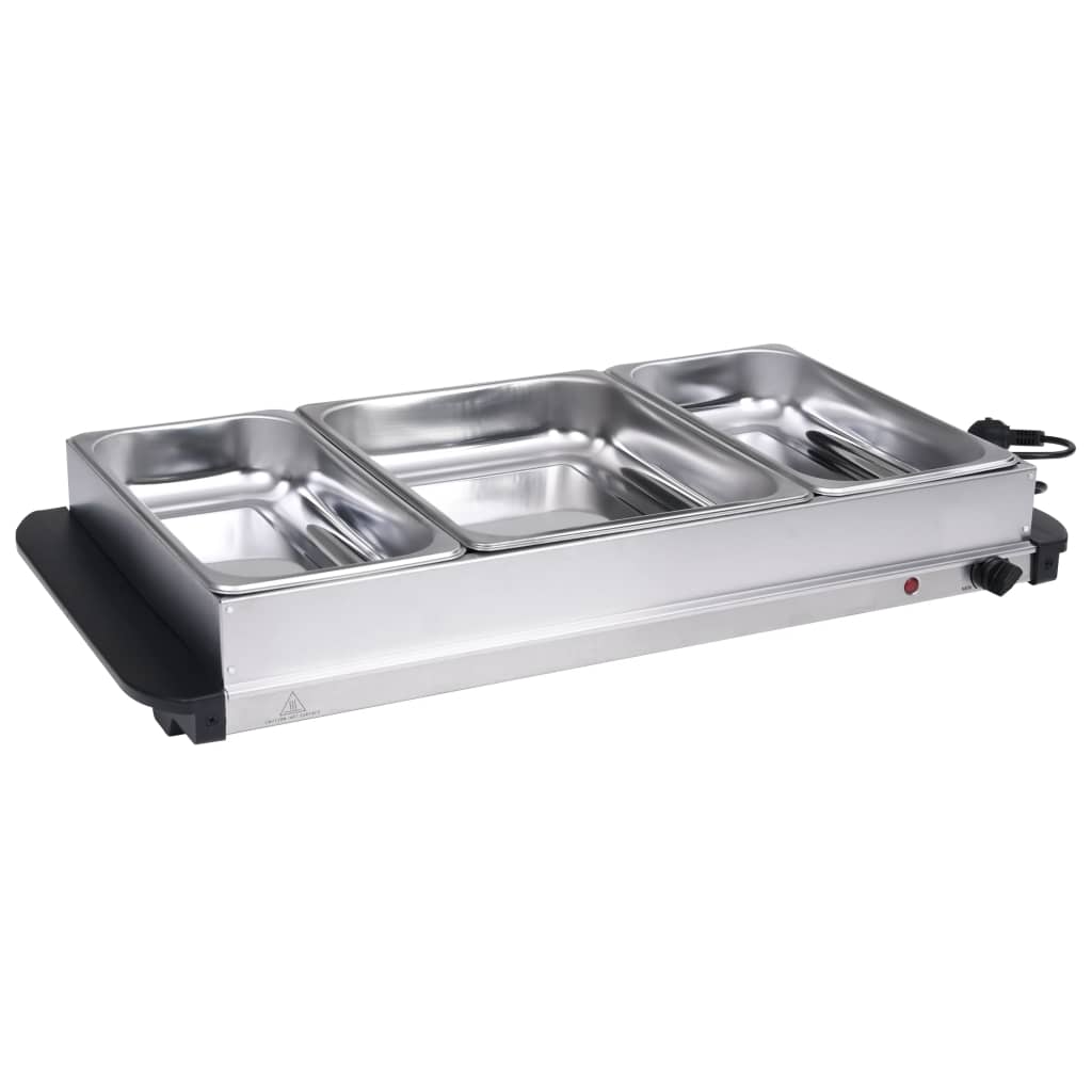 

vidaXL Buffetwarmer 400 W 2x2,5L+1x4L roestvrij staal