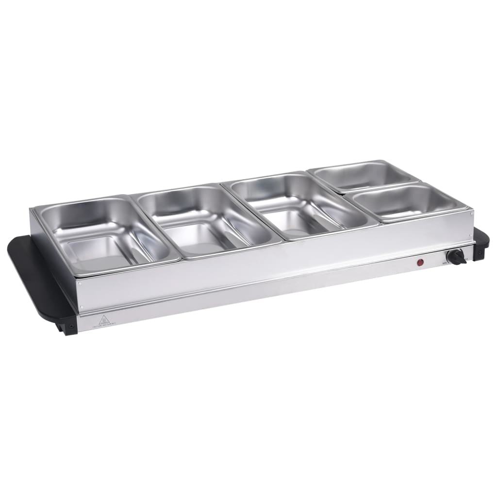

vidaXL Buffetwarmer 400 W 3x2,5L+2x1L roestvrij staal