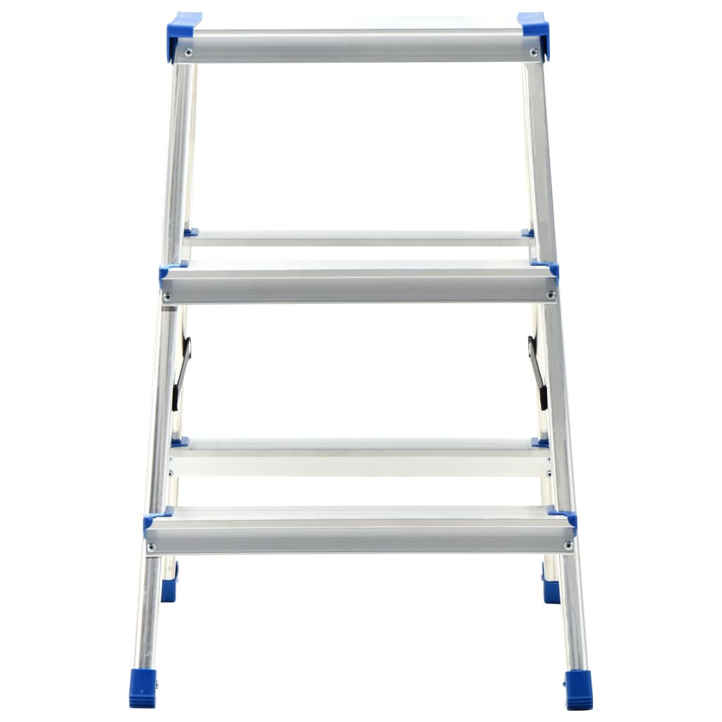 

vidaXL Huishoudtrap met 3 treden dubbelzijdig 67 cm aluminium
