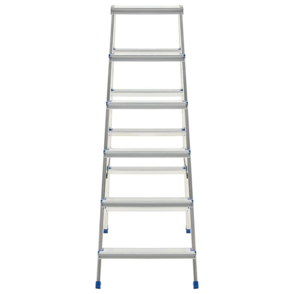 

vidaXL Huishoudtrap met 6 treden dubbelzijdig 136 cm aluminium