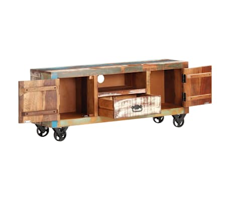 vidaXL Meuble TV 120x30x50 cm Bois de r&eacute;cup&eacute;ration solide