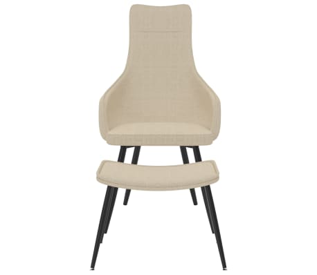 vidaXL Sessel mit Fußhocker Creme Stoff