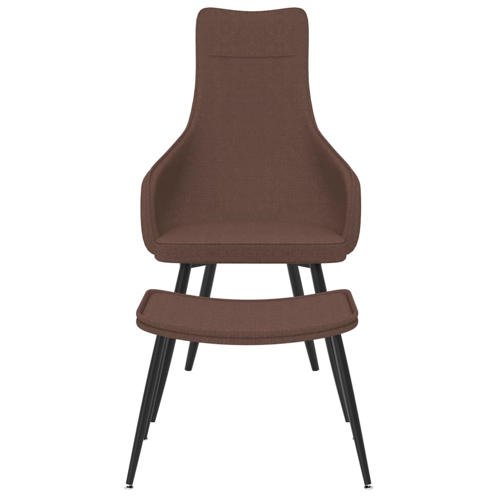 vidaXL Chaise de canapé avec repose-pied Marron Tissu