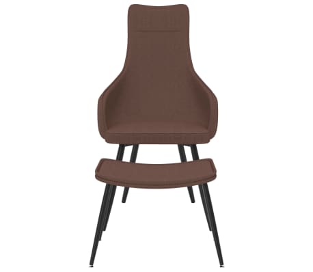 vidaXL Fotel z podnóżkiem, brązowy, obity tkaniną