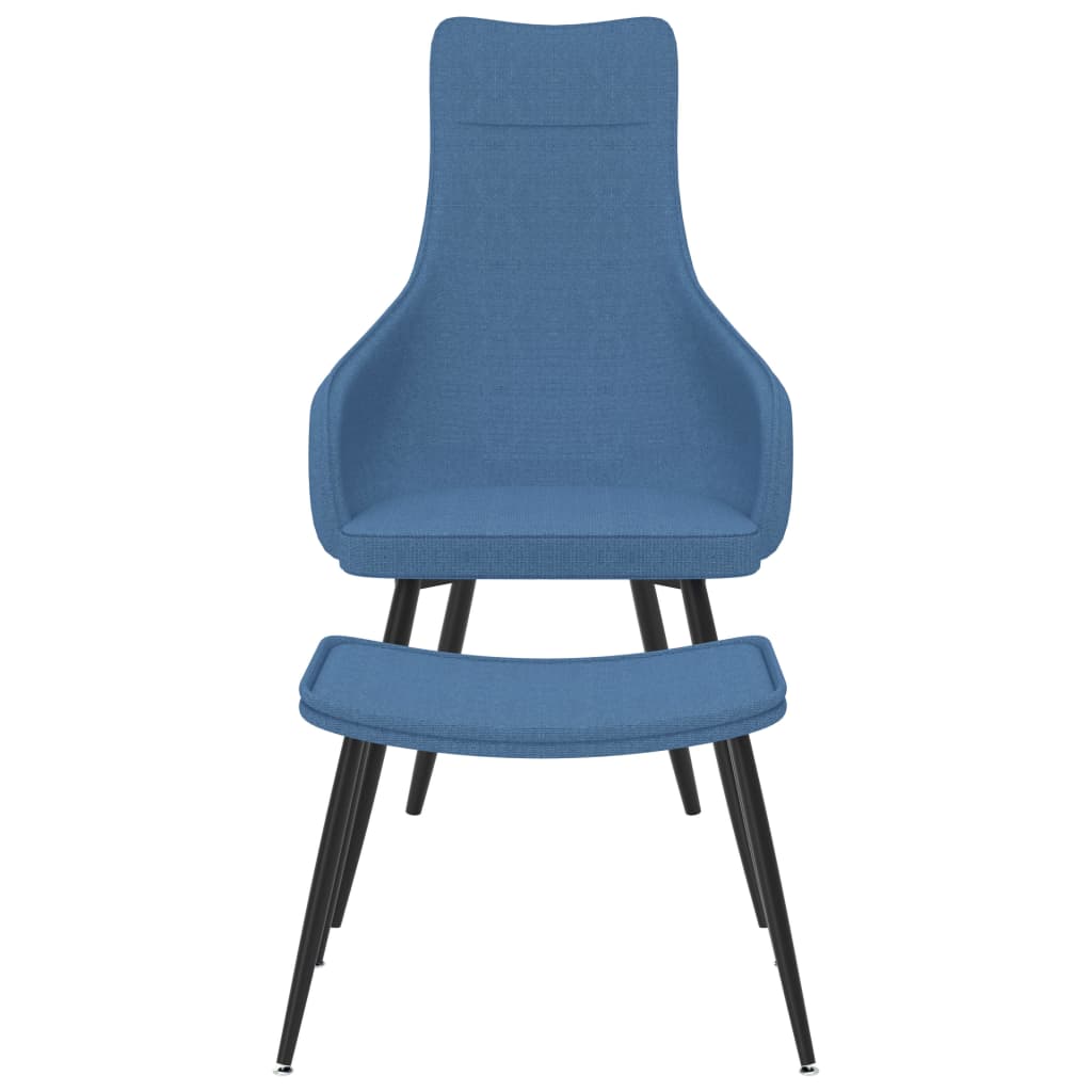 vidaXL Chaise de canapé avec repose-pied Bleu Tissu