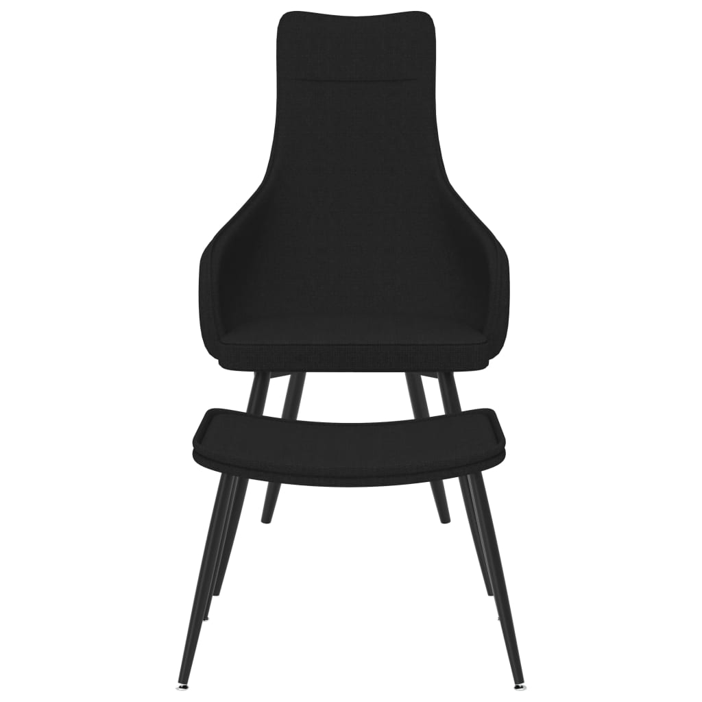 vidaXL Chaise de canapé avec repose-pied Noir Tissu