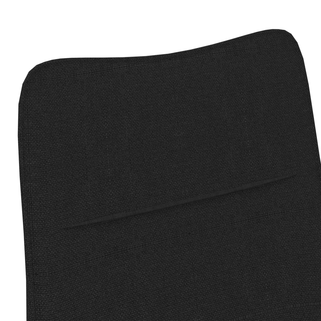 Фотьойл с табуретка, черен, текстил