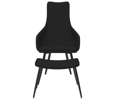 vidaXL Fotelja s osloncem za noge crna od tkanine