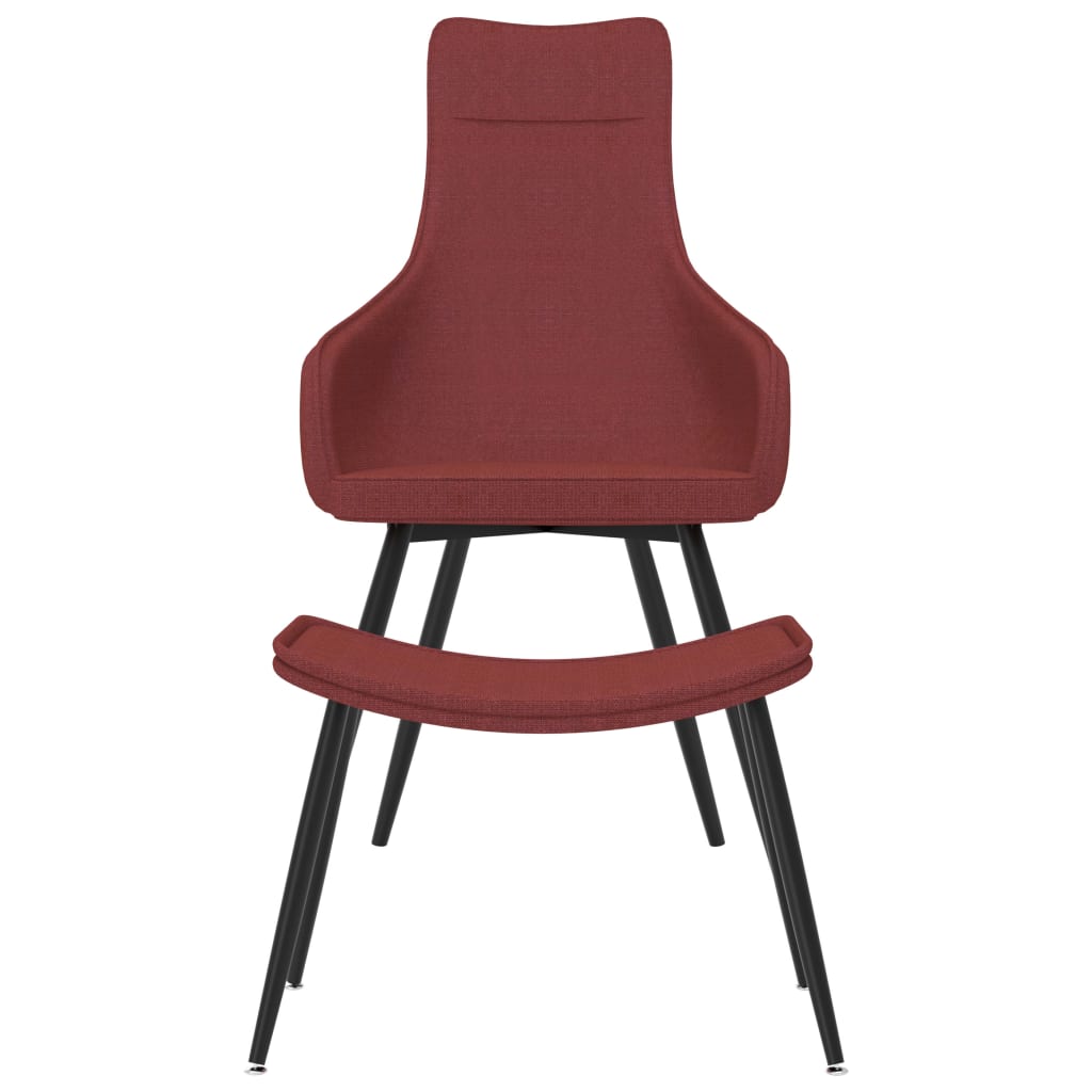vidaXL Chaise de canapé avec repose-pied Rouge bordeaux Tissu