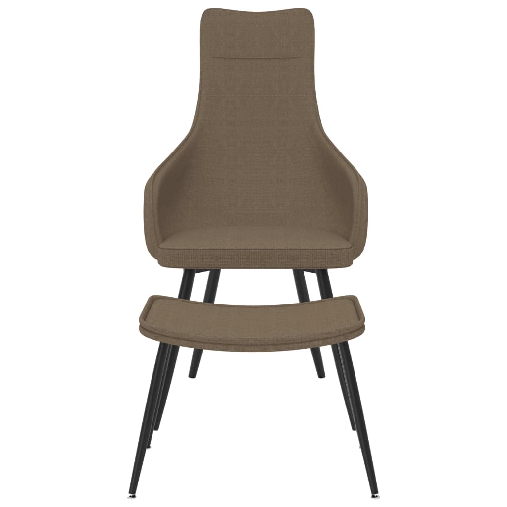

vidaXL Fauteuil met voetenbank stof taupe