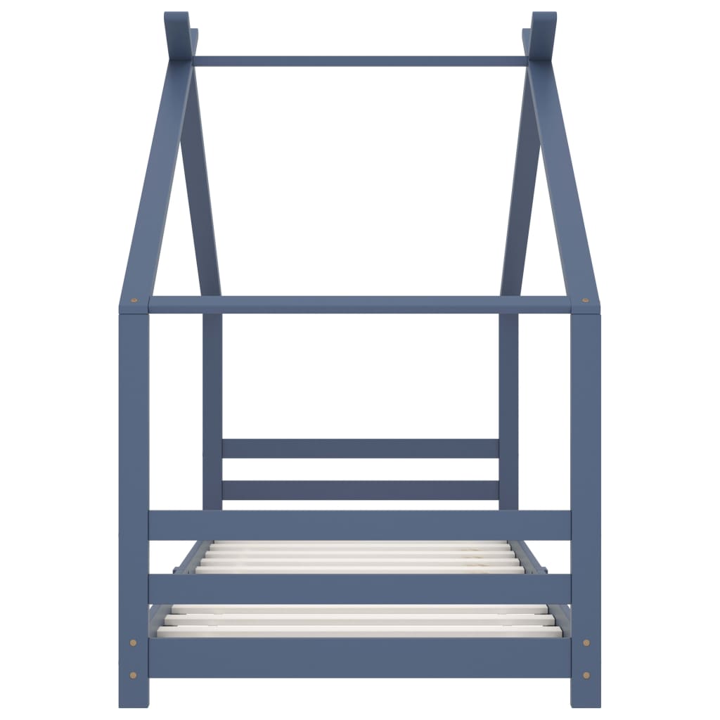 Thumbnail - vidaXL Kinder-Bettgestell Grau Massivholz Kiefer 90x200 cm