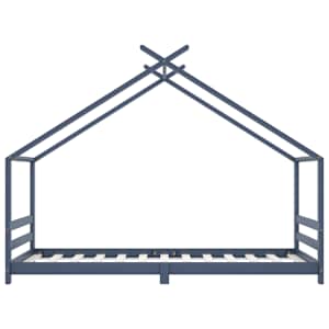 Rám dětské postele šedý masivní borové dřevo 90 x 200 cm - obrázek 4