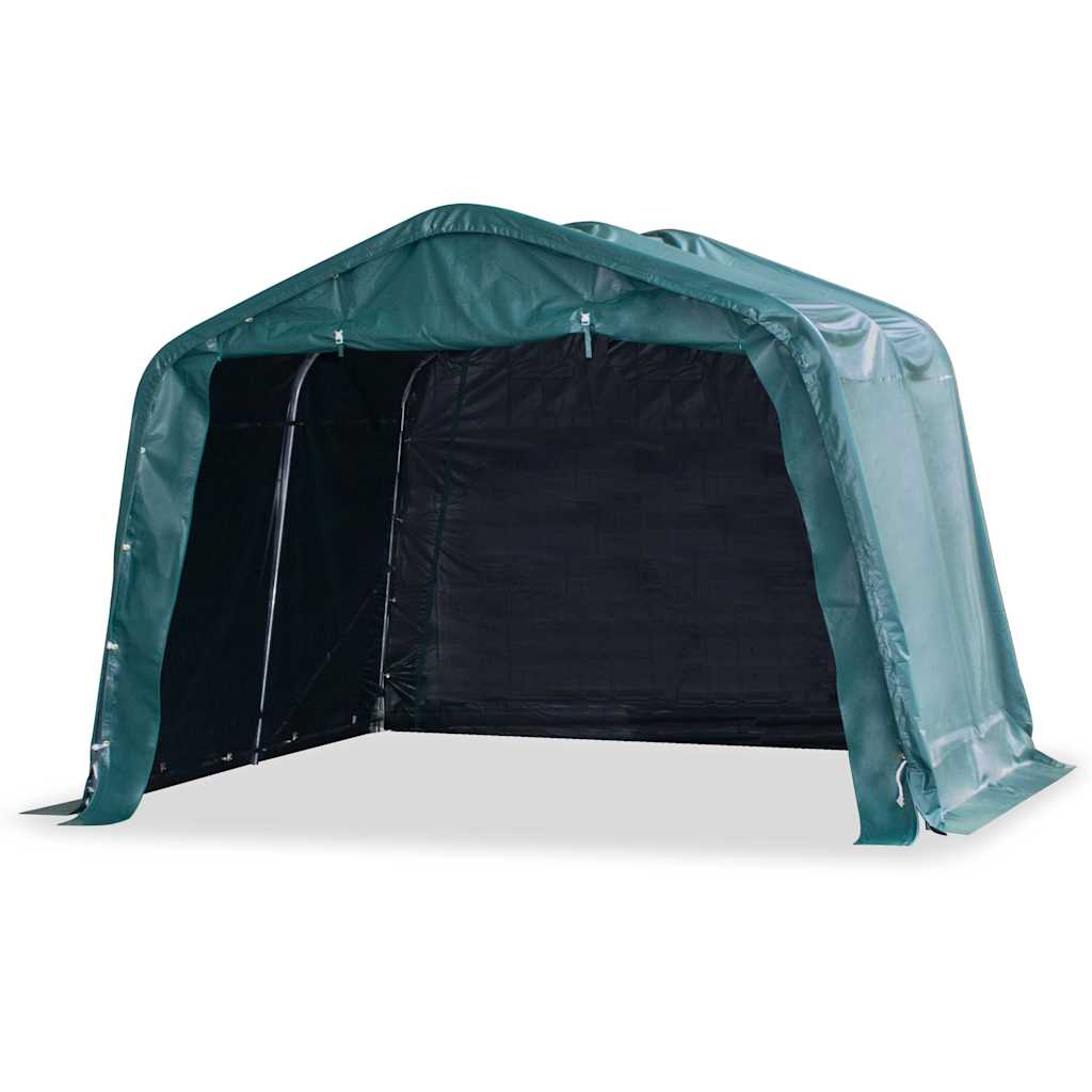 vidaXL Mobilní přístřešek pro zvířata PVC 550 g/m² 3,3x3,2 m tm. zelený