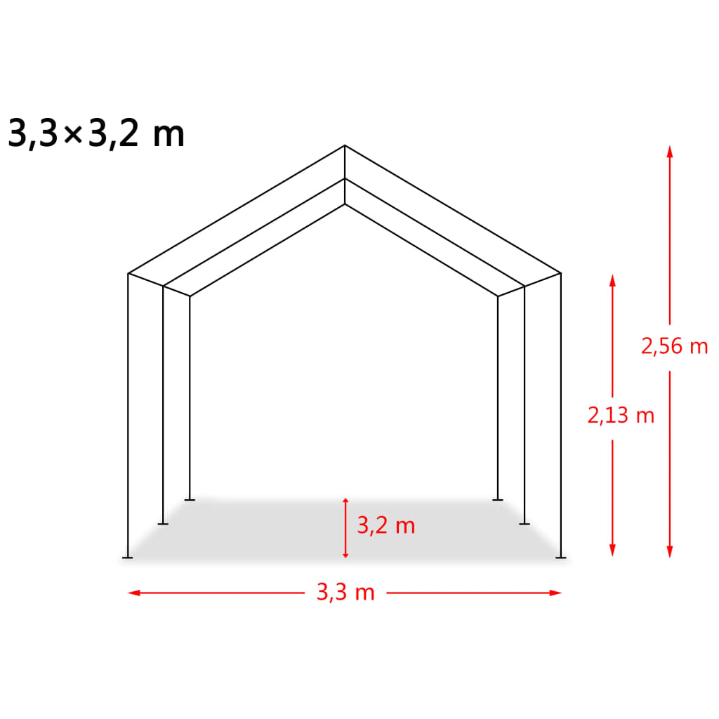 Sötétzöld elmozdítható PVC állattartó sátor 550 g/m² 3,3x3,2 m 